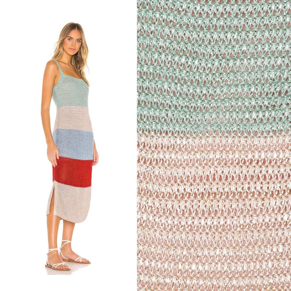 Suboo Lucy Knitted crochet Wide Stripe Midi Dress revolve - Picture 2 of 11
